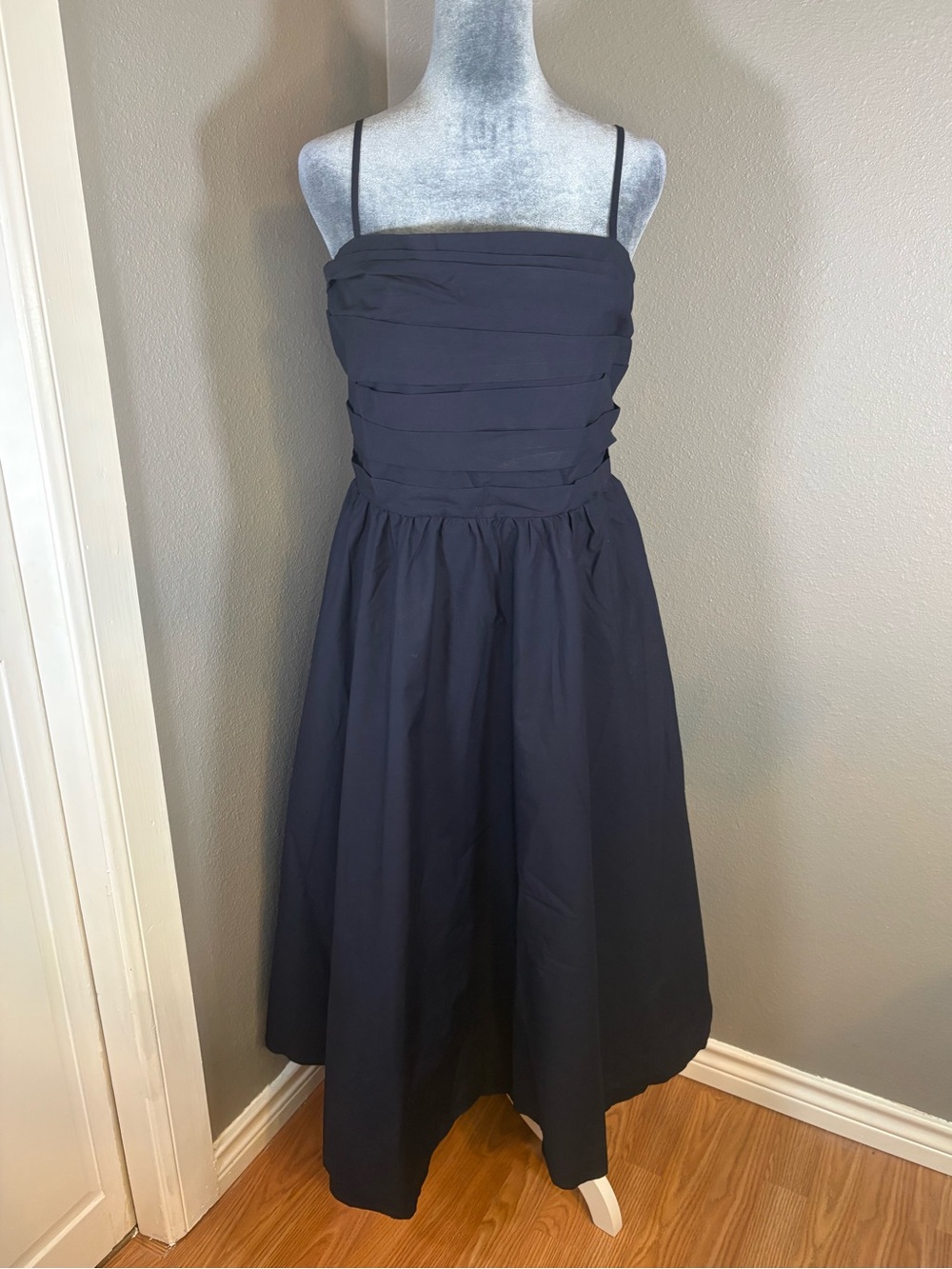 NWT Banana Republic Deep Navy Ruched Bodice Dress Size 14